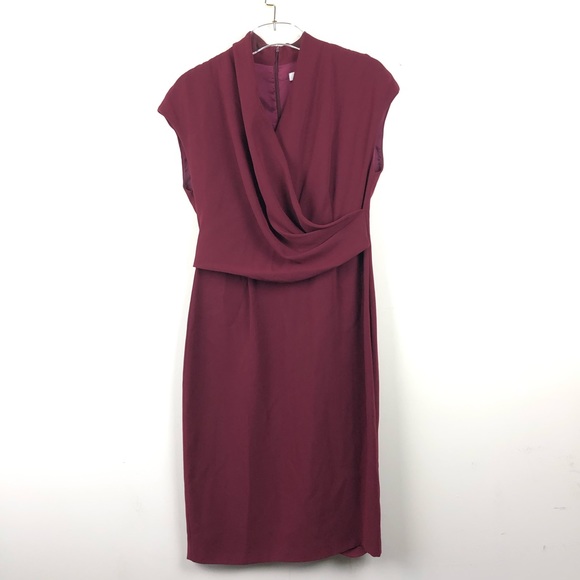 MaxMara Dresses & Skirts - New MaxMara Maroon Front Drape Midi Dress MaxMara Dresses & Skirts - New MaxMara Maroon Front Drape Midi Dress